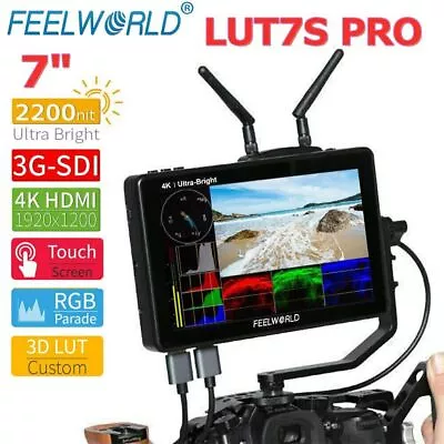 Feelworld LUT7S Pro 7  2200nits On-Camera Video Monitor SDI Field Monitor 3D LUT • £282