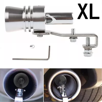 XL Turbo Sound Noise Exhaust Muffler Pipe Whistle Off Valve BOV Simulator Silver • $9.99