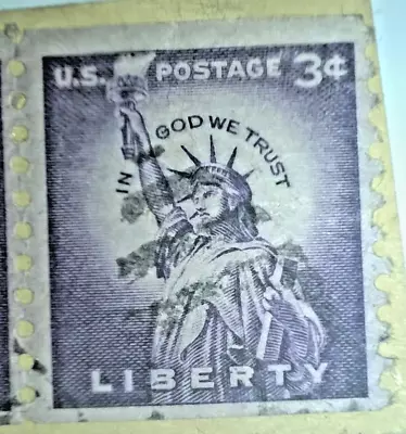 3 Cent Liberty Us Postage Stamp Purple Lady Statue Of Liberty • $650