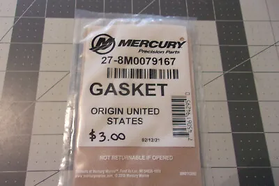 Mercury Quicksilver 27-8M0079167 Gasket Mercruiser 4.5L MPI 250 Alpha/Bravo EC • $11.99