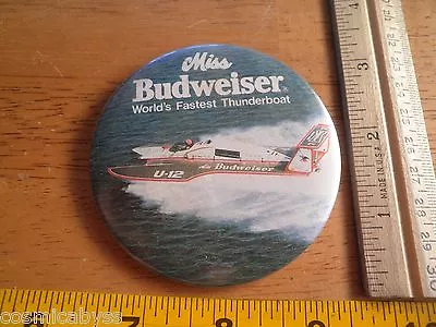 1980s Power Boat Racing Button Miss Budweiser U-12 Thunderboat Hydro • $12