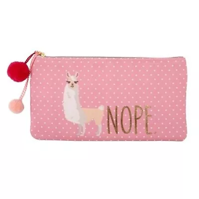 Artists Loft Llama Nope Pouch Accessory Bag Makeup Pencil Bag Pink • $5.99