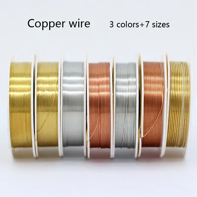 Copper Modelling Craft Jewellery Florist Wire String 0.2/0.3/0.4/0.5/0.6/0.8/1mm • $2.92