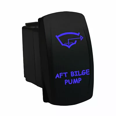 AFT BILGE PUMP 6M33B Rocker Switch 12V LED Blue Marine Boat Car Waterproof On... • $14.50