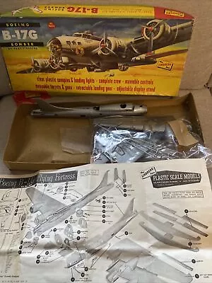 Rare 1957 Lindberg Boeing B-17G Bomber 1:64  Model Kit 525:249 - Partially Built • £69.99