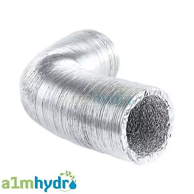 Aluminium Ducting 6 Inch 150mm 5M Meters Flexible Foil Ventilation Hydroponics • £12.99