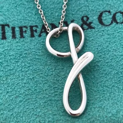 Tiffany & Co. Necklace Alphabet Letter G Lowercase Silver • $502.45