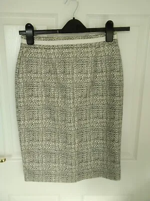 Boden Skirt METALIC SILVER./GREY Occasion Night Out Workwear 8 New • £7