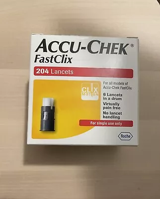 Accu-Chek Fast Clix Lancets - 204 Tests/34 Drums-Exp.30/09/26 - Sealed Box. • £7.50