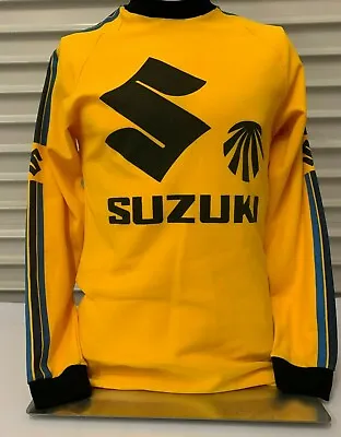 VINTAGE Suzuki Motocross Jersey SM L/Sleeve MX Dirt Bike Made USA  Racing Suzuki • $180