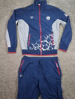 Arena Sports USA Swimming Warm Up Track Suit Jacket Pants Set 2XL Reflective • $55