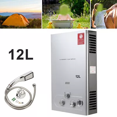 12L LPG Hot Water Heater Instant Propane Gas Water Heater With Shower Head Kit • £115.20