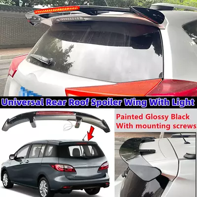Universal Fit For Mazda 5 2012-2017 Gloss Black Rear Roof Spoiler Wing W/Light • $86.20