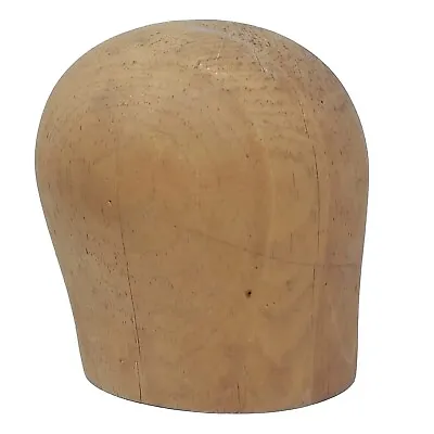 Antique Vintage Wood Hat Block Millinery Form Mold Head Stretcher Base Marked22  • $89