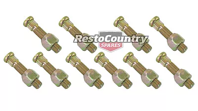 Holden REAR Disc Brake Long Wheel Stud + NUT Set X10 HJ HX HZ WB • $54.90