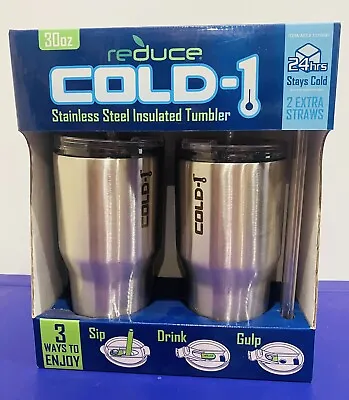 $39.99 • Buy Reduce  COLD 1 ~ Dual Vacuum Sealed 30 Ounce Tumbler ~ 2 Pack ~ 3-in-1 Lid. New!