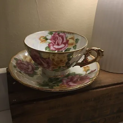 Vintage Tea Cup And Saucer Floral Flowers • $15
