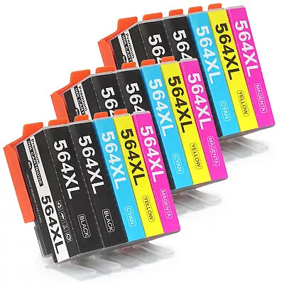 15 Pack Ink Cartridge For HP 564XL Black/Color PhotoSmart 5510 7520 7525 Printer • $16.95