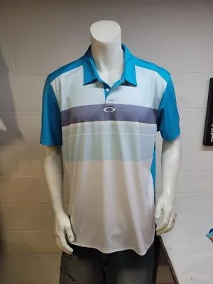 Oakley Short Sleeve Blue Golf Shirt XL    / We2261 R4 T33 • $12.74