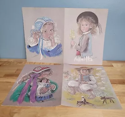 Vintage Marie Claude Mochaux Set Of 4 Children's Prints 9  X 12  Unframed • $28.95