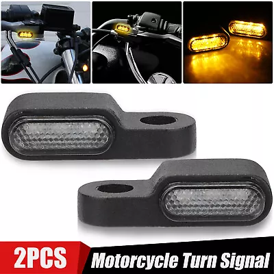 2PCS Mini LED Motorcycle Turn Signals Indicator Waterproof Amber Blinker Light • $11.48