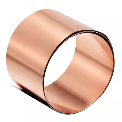 Copper Sheet Roll Metal Foil Plate 0.1 0.2mm Thick 50-100mm Width 1000mm Length • £15.67