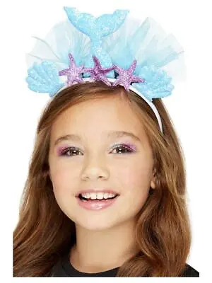 Child Girls Mermaid Headband With Blue Seashells Book Week Fancy Dress Item • £4.23