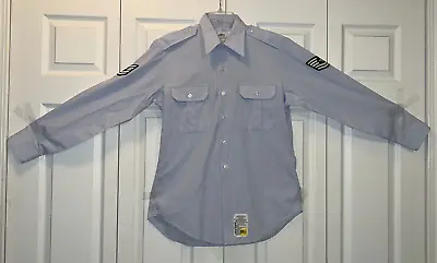 DSCP - USAF Air Force Uniform Long Sleeve Dress Shirt Blue 1550 - 16 X 34 • $19.95