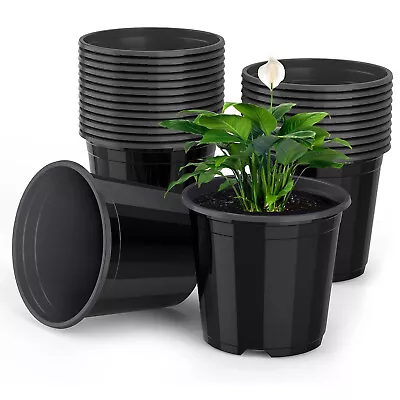 1/2/3/5 Gallon Plastic Plant Flower Pot Nursery Garden Seed Containers 5/10 Pack • $29.99