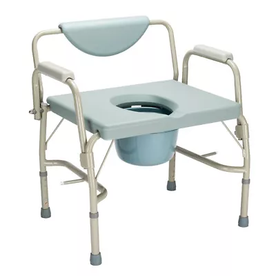 Large Medical Bariatric Drop Arm Bedside Commode Chair Adult Potty Heavy Duty US • $150