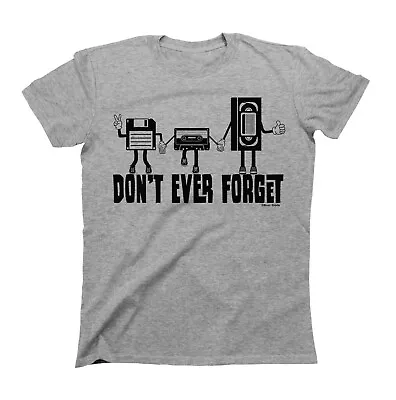 Dont Ever Forget VHS Cassette Disk T-Shirt Mens Organic Retro Funny 80s 90s Gift • £8.99