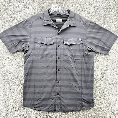 Columbia Shirt Adult Large Gray Omni Shade Short Sleeve Performance Fishing Mens • $17.48