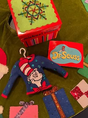 Cat In The Hat Michael Simon Sweater Christmas Ornament Dr. Seuss • $50