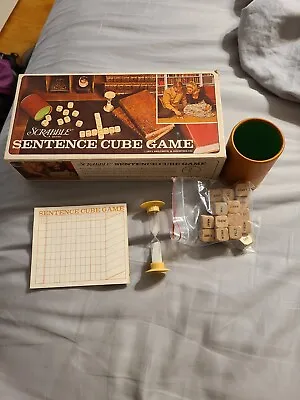 Vintage Scrabble Sentence Cube Game 1971 Wood Dice Complete Selchow Righter • $6