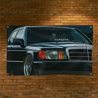 Mercedes Benz 190E Flag 3x5ft Classic Garage Banner Man Cave Wall Decor Sign • $14.95