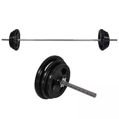53kg - 198cm Barbell Bar Weight Set + 45kg Ez Grip Cast Iron Weight Plate • $196.82