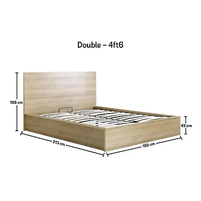 Wooden Riviera Oak Ottoman Storage Bed - Chicago By Time4Sleep • £379