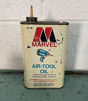 Vintage Marvel Air-Tool Oil Tin 32 Fl. Oz. Quart Can Vintage EMPTY Tin Can • $29.99