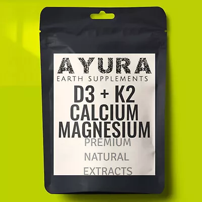 D3 K2 Vitamins Calcium Magnesium Zinc Trace Minerals AYURA • £10.99