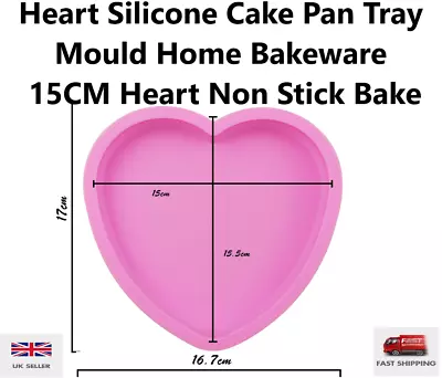 Heart Cake Silicone Cake Pan 15cm Tray Mould Home Bakeware Heart Non Stick Bake • £3.45