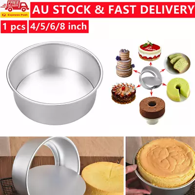 4/5/6/8 Inch Cake Mold Round DIY Cakes Pastry Mold Baking Tin Pan Reusable AU • $12.99