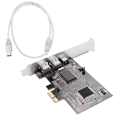 PCI Express X1 PCI-E FireWire 1394A IEEE1394 Controller Card Black For Deskofr • £13.19