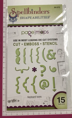 $12.75 • Buy Spellbinders Shapeabilities ~ Keyboard Icons ~ 15 Dies ~ S4-372 ~ { ‘ ? @ Flower