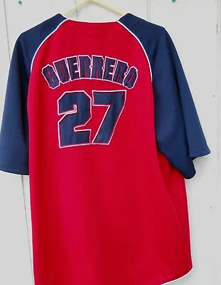  Anaheim Angels Vladimir Guerrero # 27 Red And Navy Baseball Jersey Size Xlg  • $30