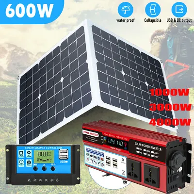 4000Watt Complete Solar Panel Kit Power Inverter Generator 100A Home Grid System • $43.31