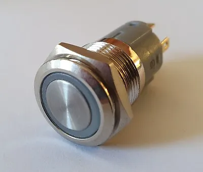 16mm Illuminated Vandal Resistant Push Button Switch - High Quality - UK Seller • £6.48