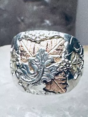 Black Hills Gold  Ring Size 10.25 Leaves Band Sterling Silver Men • $258