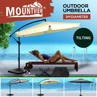 Mountview 3M Outdoor Umbrella Cantilever Base Stand Garden Patio Beach Umbrellas • $75.99