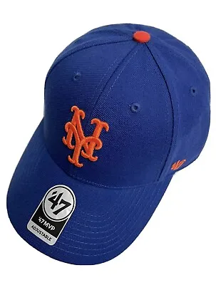 MLB New York Mets ('47 Brand) MVP Hat Adjustable Strap Royal New $30 • $23.95