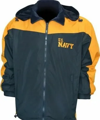 United States Navy Reversible Fleece Left Chest Embroidered Jackets • $79.95